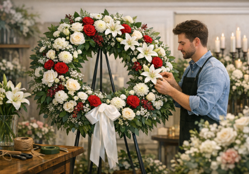 flower shop funeral wreath