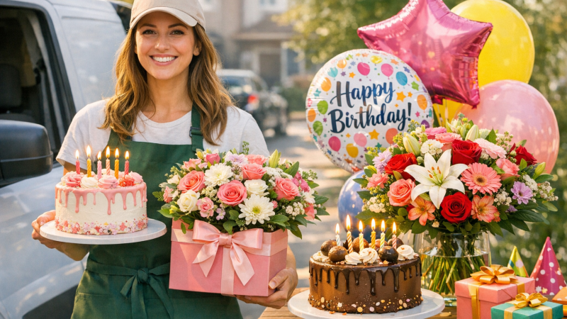 Birthday Flowers And Cake Delivery