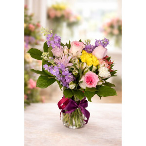 Sweet Pastel Garden Vase Arrangement