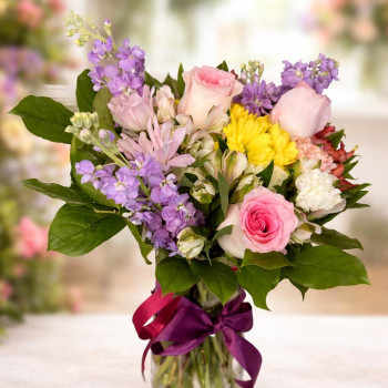 Sweet Pastel Garden Vase Arrangement