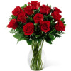 One Dozen Red Roses Bouquet with Vase