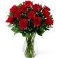 One Dozen Red Roses Bouquet with Vase