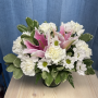 Elegant White Carnation & Pink Lily Arrangement
