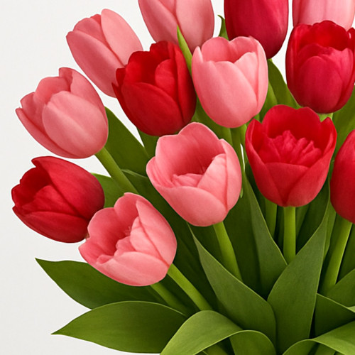 Passionate Tulips and Rose Bouquet