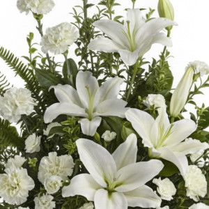 Peaceful White Lilies Basket
