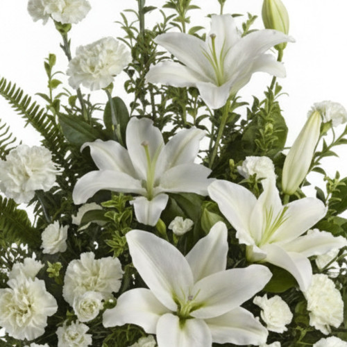 Peaceful White Lilies Basket