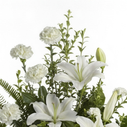 Peaceful White Lilies Basket