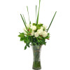 Ecuador Rose Garden Pure Elegance White Rose Bouquet Vase 12pc