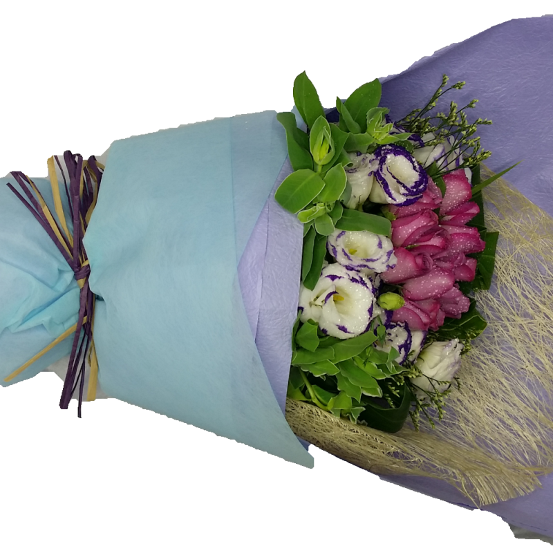 Purple Queen , Eighteen Purple Roses Bouquet