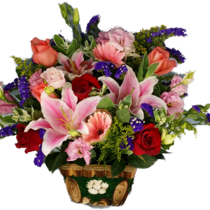 Calgary Ruby Blossoms of Cheer Basket
