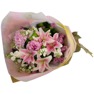 Blush Harmony Pink Lily Valentine Bouquet
