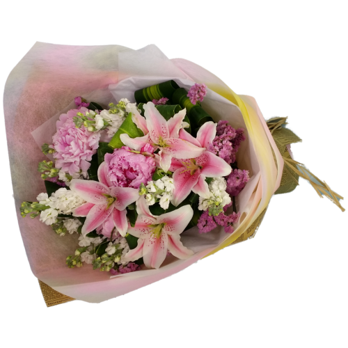 Blush Harmony Pink Lily Valentine Bouquet