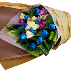 YYC Direct Flowers Blue Romance Valentine Bouquet