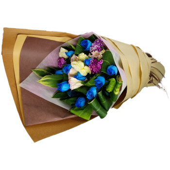 YYC Direct Flowers Blue Romance Valentine Bouquet