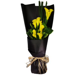 Calgary Ruby Flower Shop Yellow Elegance Calla Lily Bouquet 