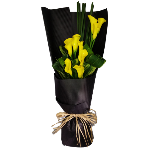 Calgary Ruby Flower Shop Yellow Elegance Calla Lily Bouquet 