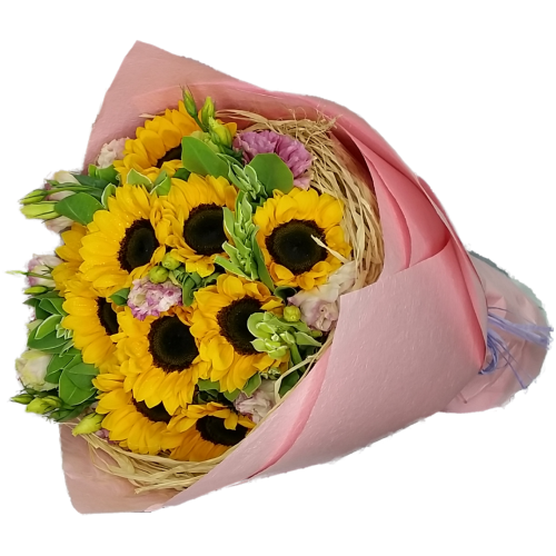 Airdrie Flowers Direct Golden Radiance Bouquet Ten Sunflowers