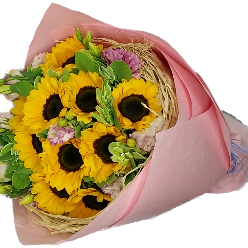 Sunny Smiles 10 Sunflowers in Bouquet