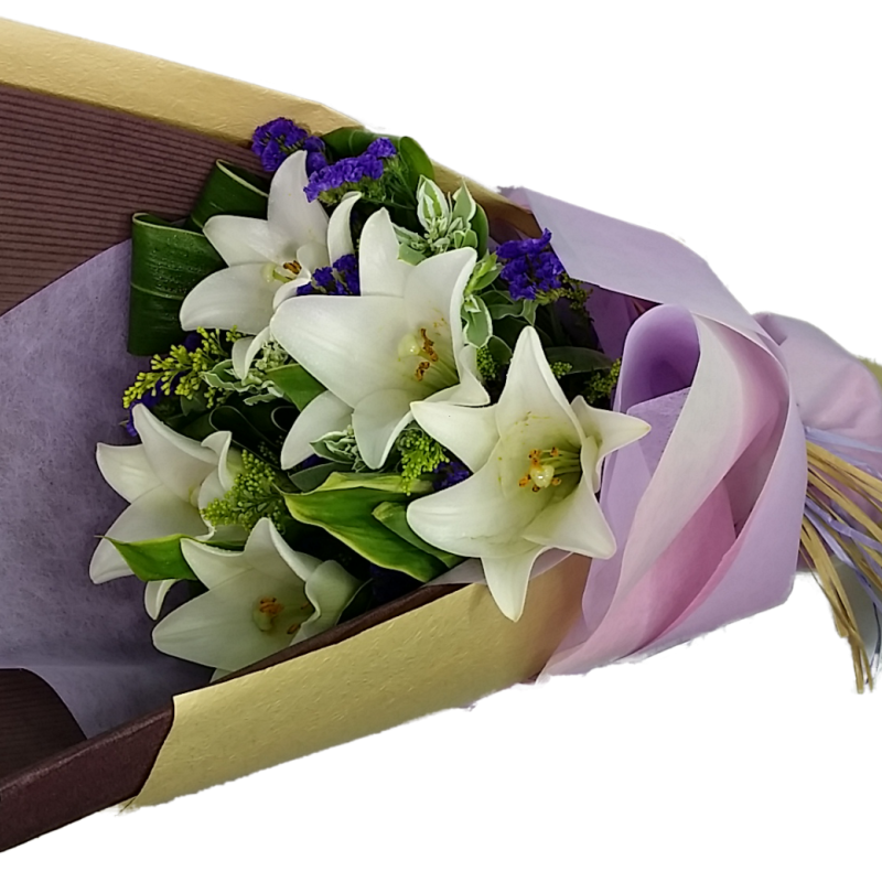 Calgary Ruby Flower Shop Purity in Bloom White Lily Bouquet 2785