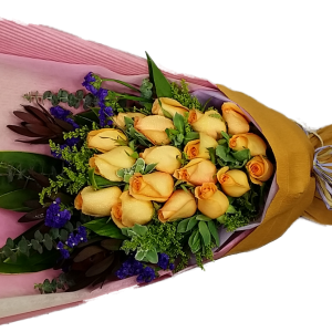 Calgary Ruby Flower Shop Charming Bliss Orange Rose Bouquet 2787