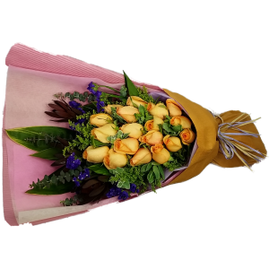 Calgary Ruby Flower Shop Charming Bliss Orange Rose Bouquet 2787