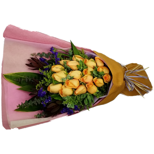 Calgary Ruby Flower Shop Charming Bliss Orange Rose Bouquet 2787