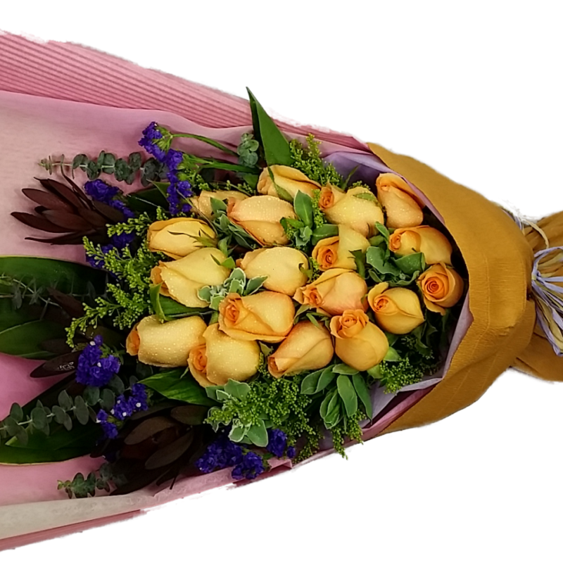 Calgary Ruby Flower Shop Charming Bliss Orange Rose Bouquet 2787