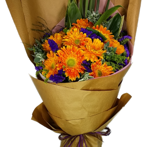 Calgary Ruby Flower Shop Morning Radiance 10 Holland Orange Gerberas Bouquet