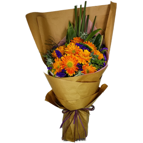 Calgary Ruby Flower Shop Morning Radiance 10 Holland Orange Gerberas Bouquet