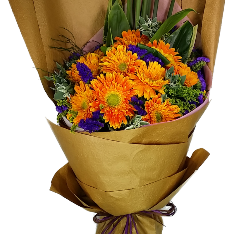 Calgary Ruby Flower Shop Morning Radiance 10 Holland Orange Gerberas Bouquet