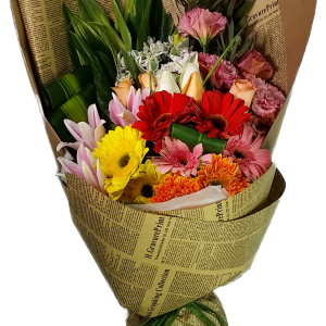 Calgary Ruby Morning Glow Mixed Flower Bouquet 2808