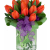 Calgary Ruby Flower Shop Sunlit Elegance Orange Tulips Vase 12-Count