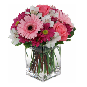 Calgary Ruby Pink Blushing Delight Vase Arrangement 2824