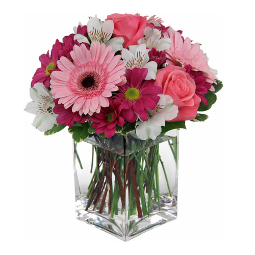 Calgary Ruby Pink Blushing Delight Vase Arrangement 2824