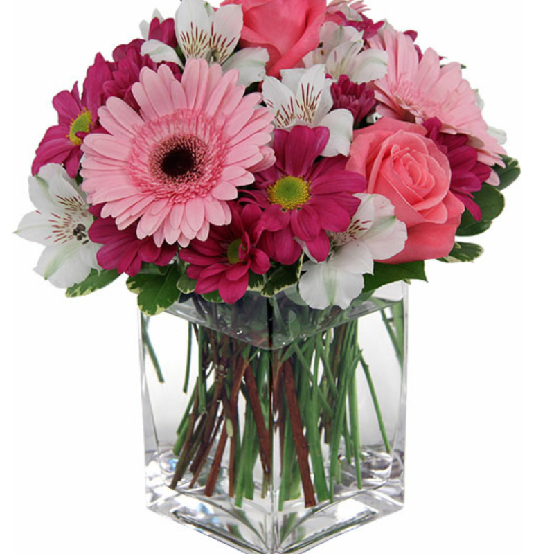 Pink Blushing Delight Vase Arrangement