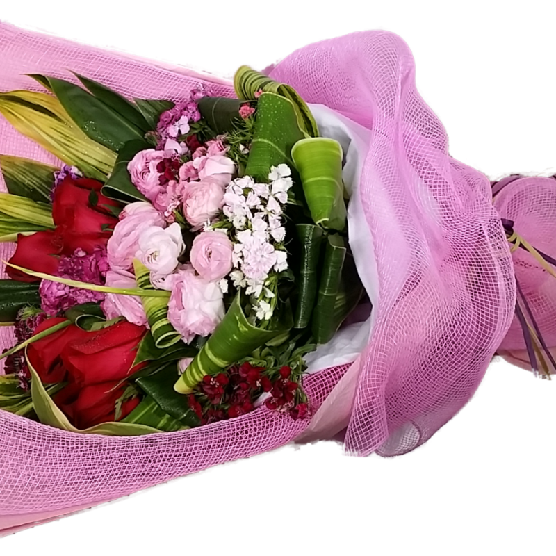 Blushing Majesty Peony and Rose Bouquet