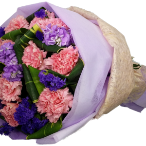 Ruby Pink Elegance Carnation Bouquet