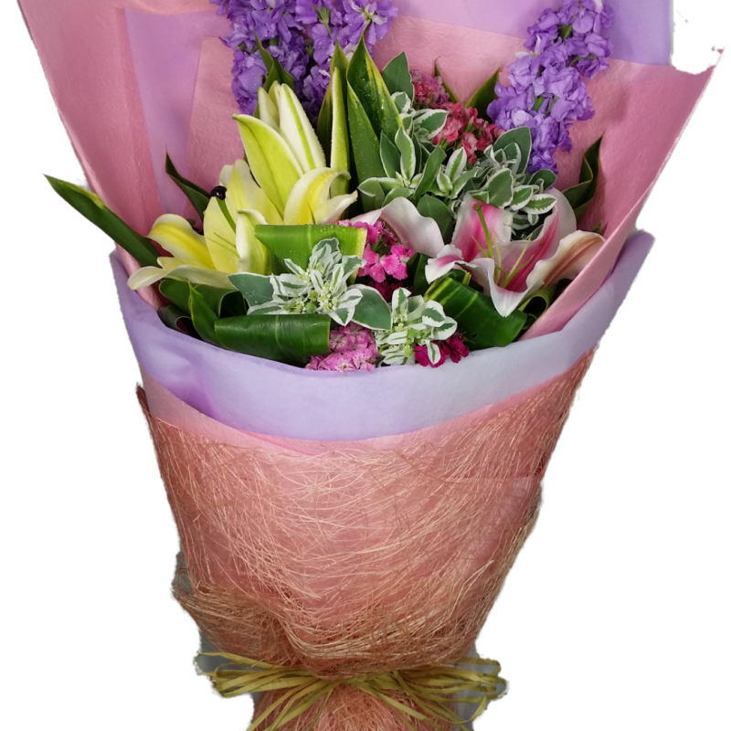 Sunset Bliss Two-Tone Lily Bouquet
