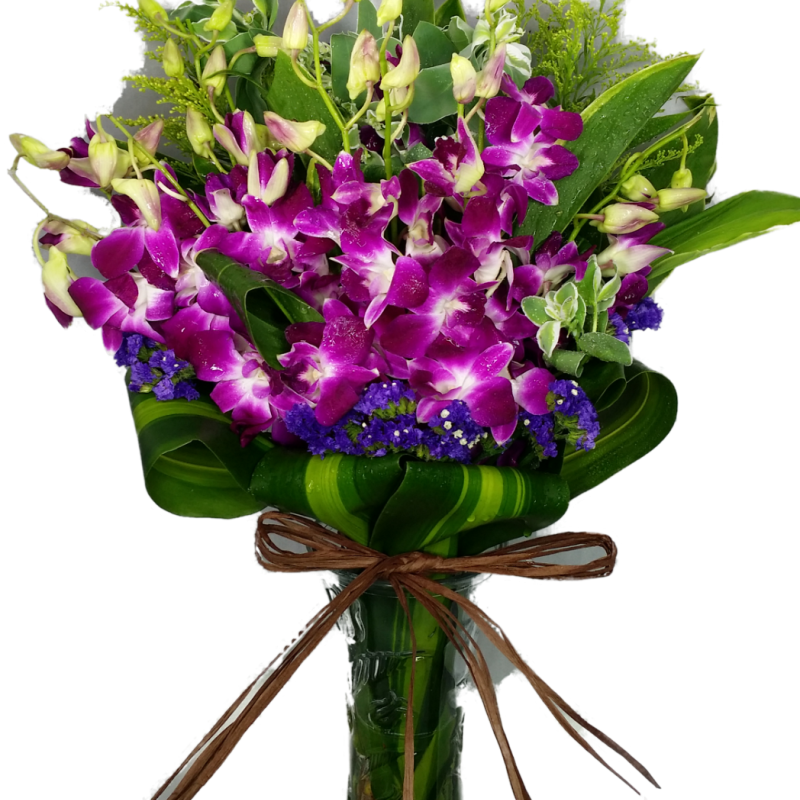 Blooming Thai Orchids Sunshine Vase