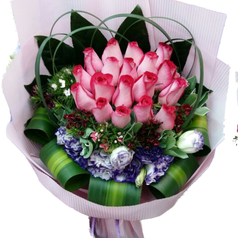 Blushing Milk Pink Roses Bouquet