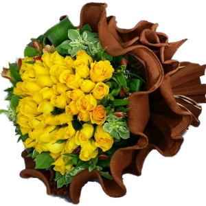 YYC Direct Flowers Golden Harmony Fifty Roses Bouquet 2886