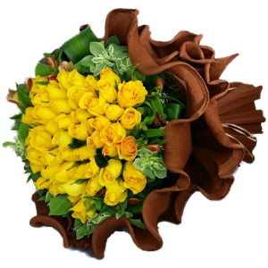 YYC Direct Flowers Golden Harmony Fifty Roses Bouquet 2886