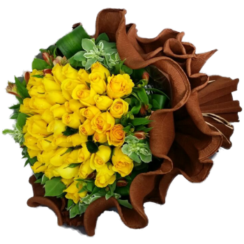 YYC Direct Flowers Golden Harmony Fifty Roses Bouquet 2886