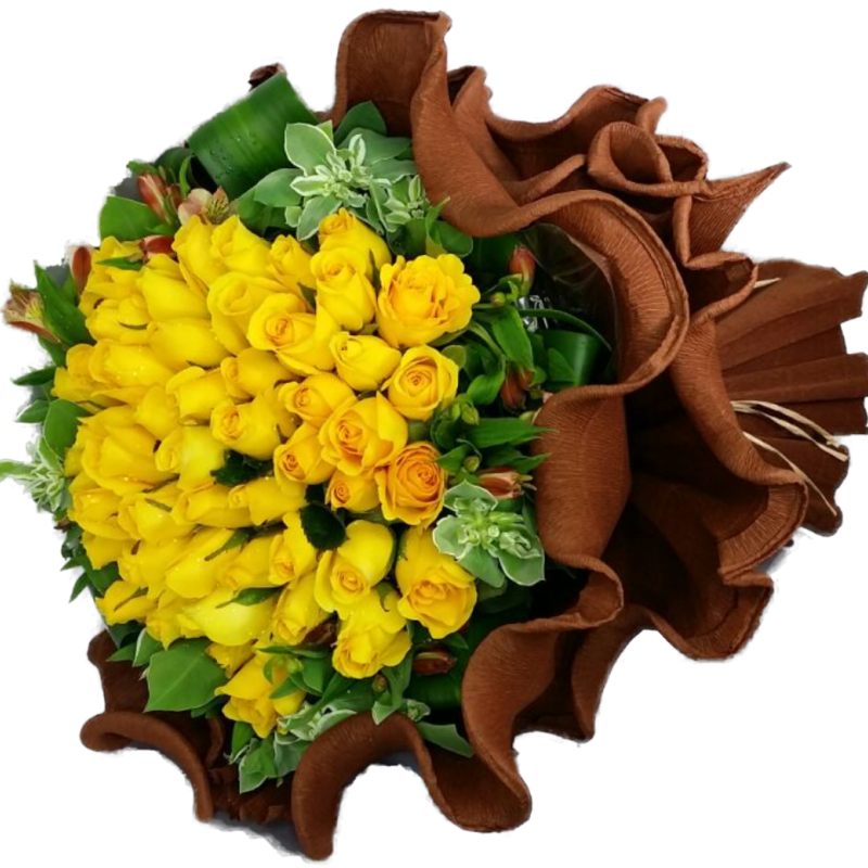 Golden Harmony Fifty Roses Love Bouquet