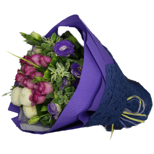 YYC Flowers Majestic Serenity Bouquet Purple White