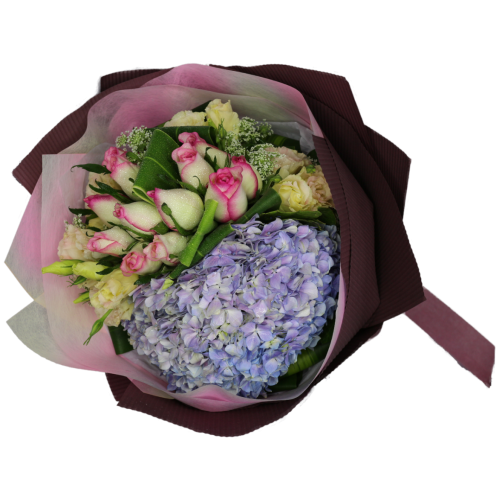 YYC Flowers Purple Bliss Milk Pink Roses Bouquet
