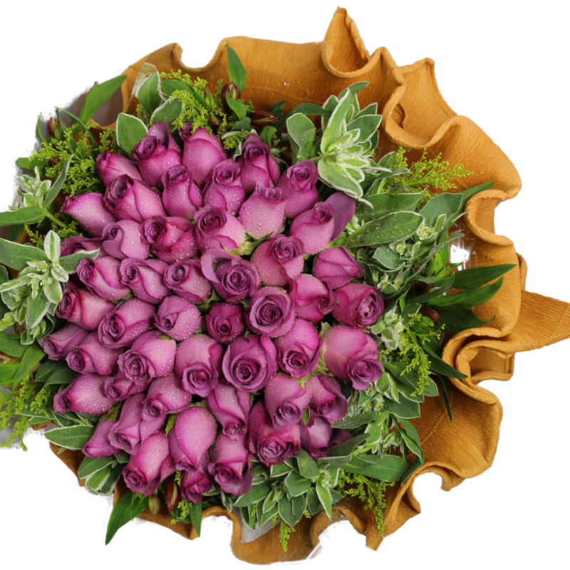 Velvet Dreams 50 Purple Roses Bouquet