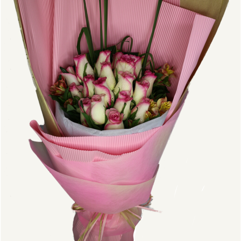 Blush Symphony Milk Pink Roses Bouquet