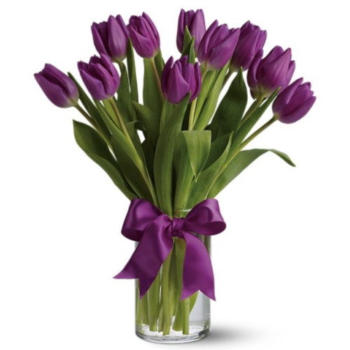 YYC Flowers Valentine Tulip Bundle Purple Passion