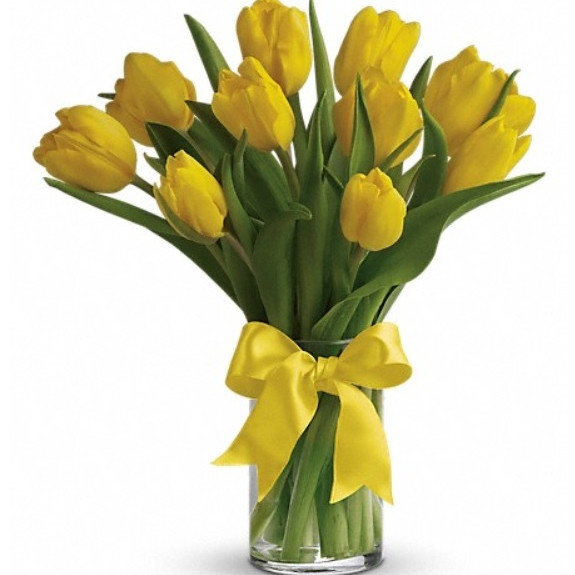 Golden Radiance Tulip Vase